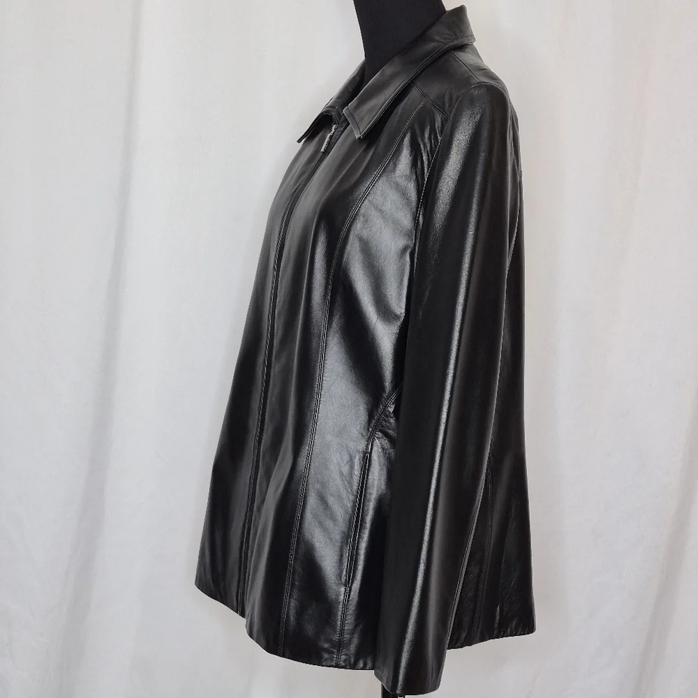 Colebrook Classics Vintage Black Leather Jacket - Size XL